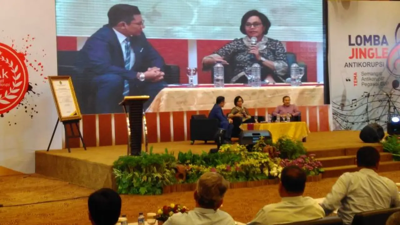 Menteri Keuangan (Menkeu), Sri Mulyani Indrawati menilai komitmen Direktorat Jenderal (Ditjen) Pajak Kementerian Keuangan dalam memerangi praktik korupsi di instansinya semakin baik. (Fiki/Liputan6.com)