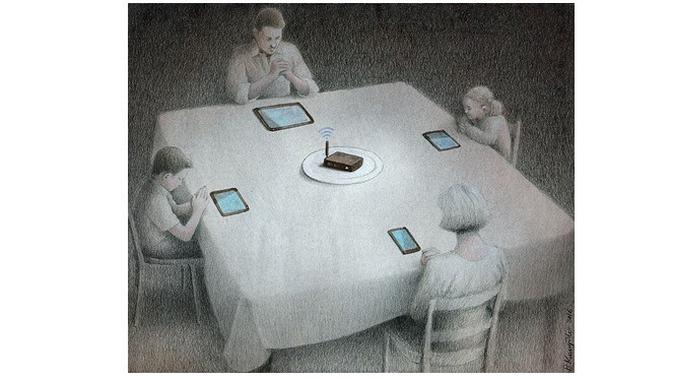 Ilustrasi sindir kehidupan manusia zaman sekarang (Sumber: Instagram/@pawel_kuczynski1)