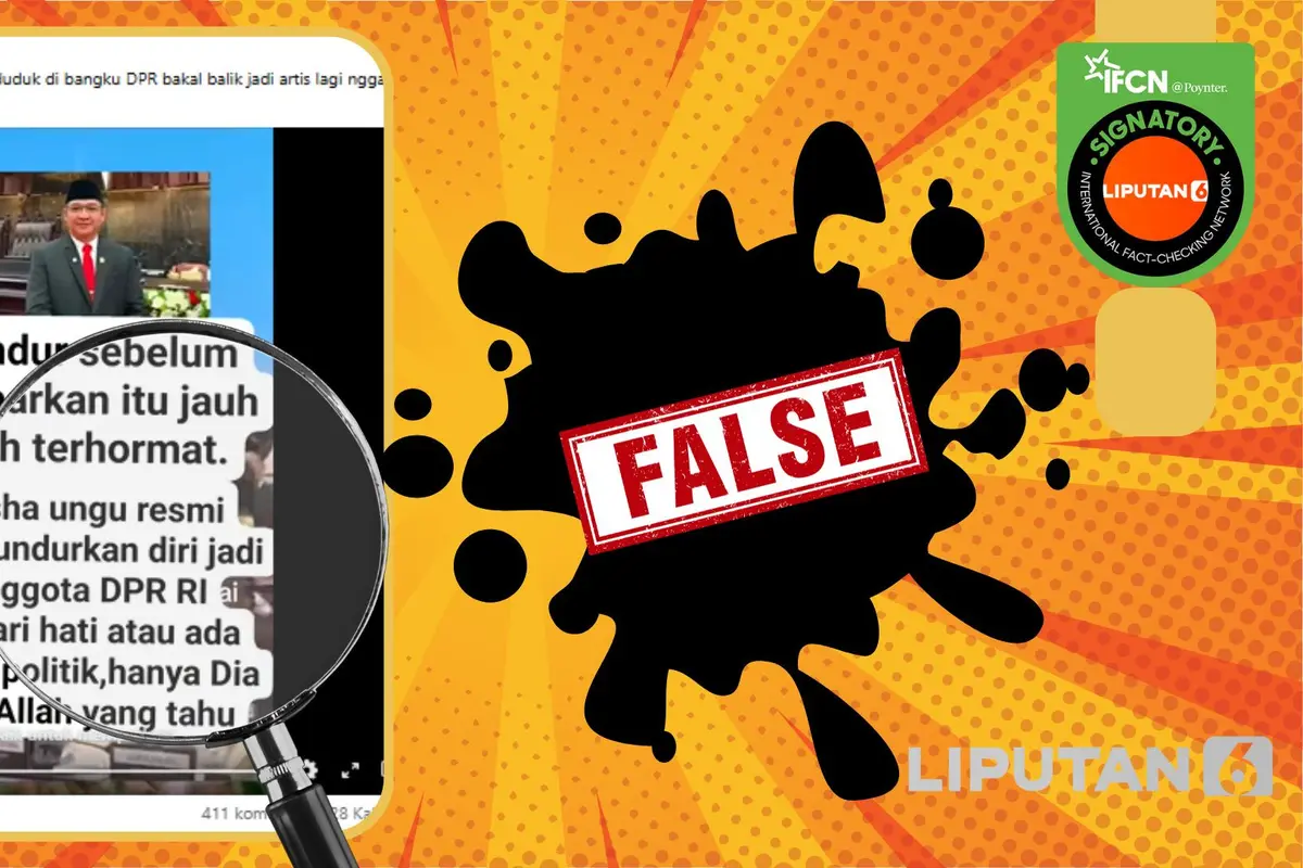 Tangkapan layar klaim Pasha Ungu mengundurkan diri dari Jabatan Anggota DPR RI