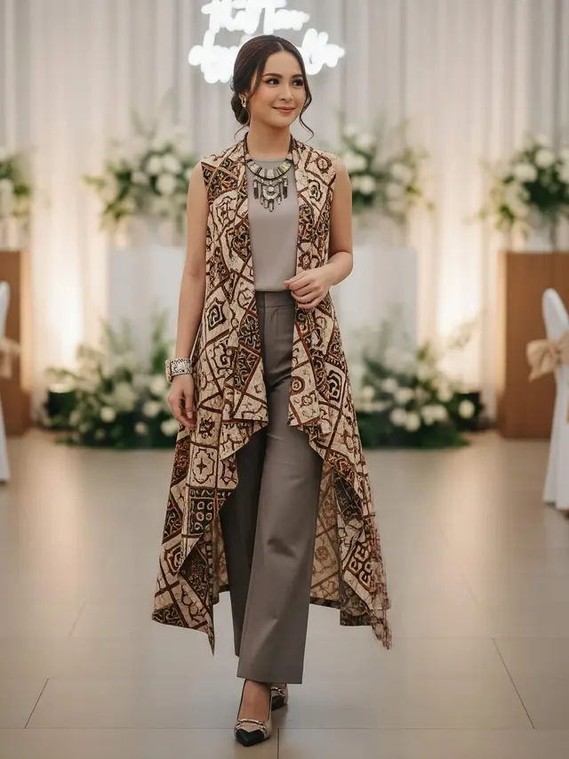 Model Atasan Batik Kombinasi Celana Bahan untuk Kondangan