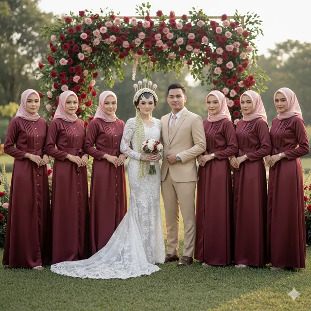 7 Model Baju Bridesmaid Satin Polos Hijab, Tampil Anggun dan Seragam tanpa Terlihat Membosankan