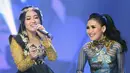 Perempuan 27 tahun yang mengawali kariernya dari usia 15 tahun itu  memborong tiga piala dalam ajang tersebut. Yaitu Penyanyi Dangdut Tersosmed, Fanbase Dangdut Tersosmed, dan Penghargaan Pedangdut Paling Joss. (Bambang E Ros/Bintang.com)