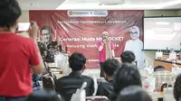 mantan Menteri Pariwisata dan Ekonomi Kreatif (Menparekraf) itu meluncurkan program Beasiswa Rocket 5.0: Sandination Youthpreneurs Incubation di Jalan Kemang I Nomor 3, RT 11/01, Bangka, Mampang Prapatan, Jakarta Selatan, Sabtu 15 Februari 2025. (Tim News).