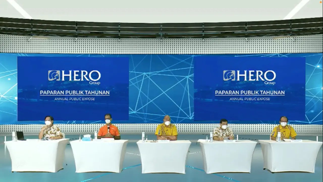 Paparan publik PT Hero Supermarket Tbk, Kamis (9/12/2021) (Foto: tangkapan layar/Pipit I.R)
