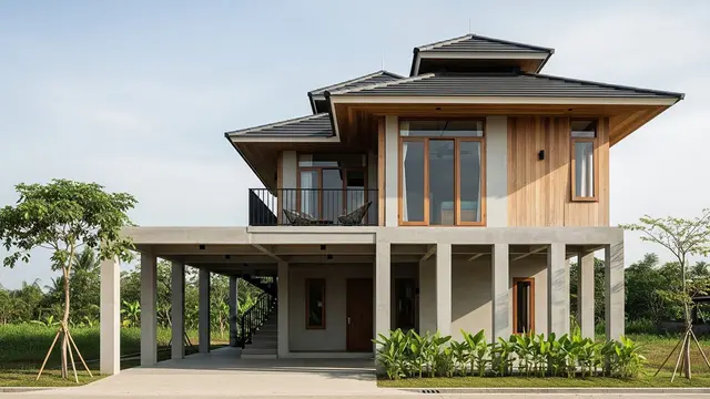 Desain Rumah Kecil 2 Lantai Anti Banjir
