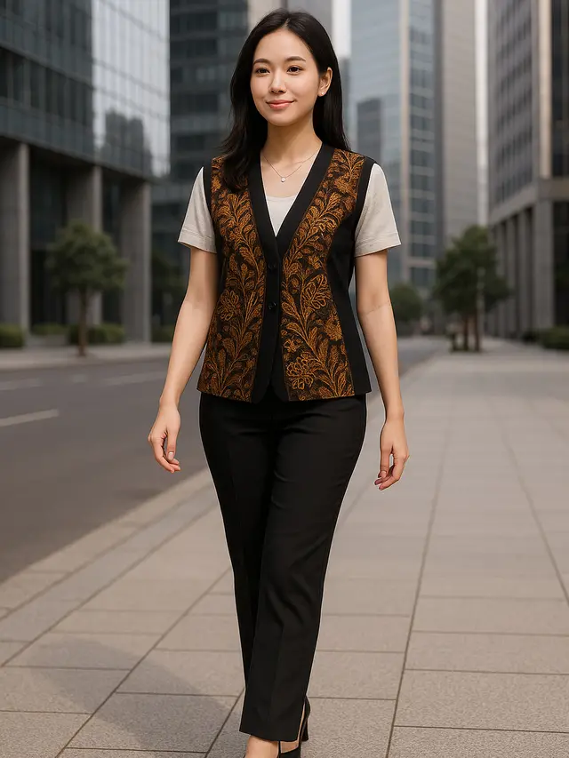 Cardigan Rompi Batik untuk ke Kantor