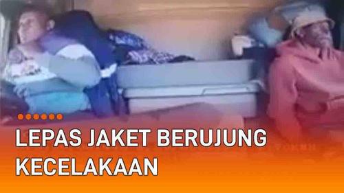 VIDEO: Nekat Lepas Jaket Saat Mengemudi Berujung Kecelakaan