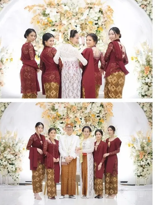 Marsha pun tampil dengan gaya rambut sanggul modern dengan bagian depan belah tengah tanpa poni. [@adityasaputrastudio]