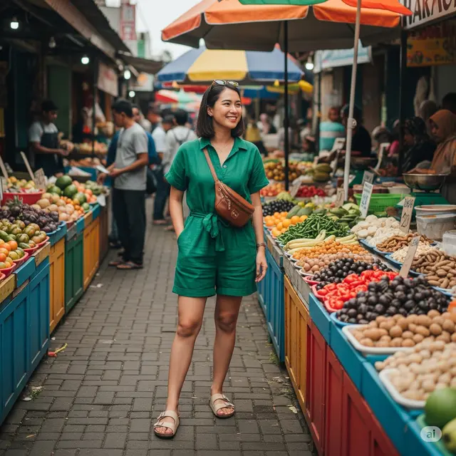 Inspirasi Outfit Ibu-Ibu ke Pasar yang Tidak Pasaran. Foto: Gemini