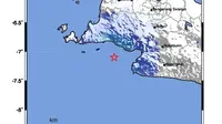 9 gempa bumi berturut-turut menggoncang barat daya Lebak, Banten. (LIputan6.com/BMKG)
