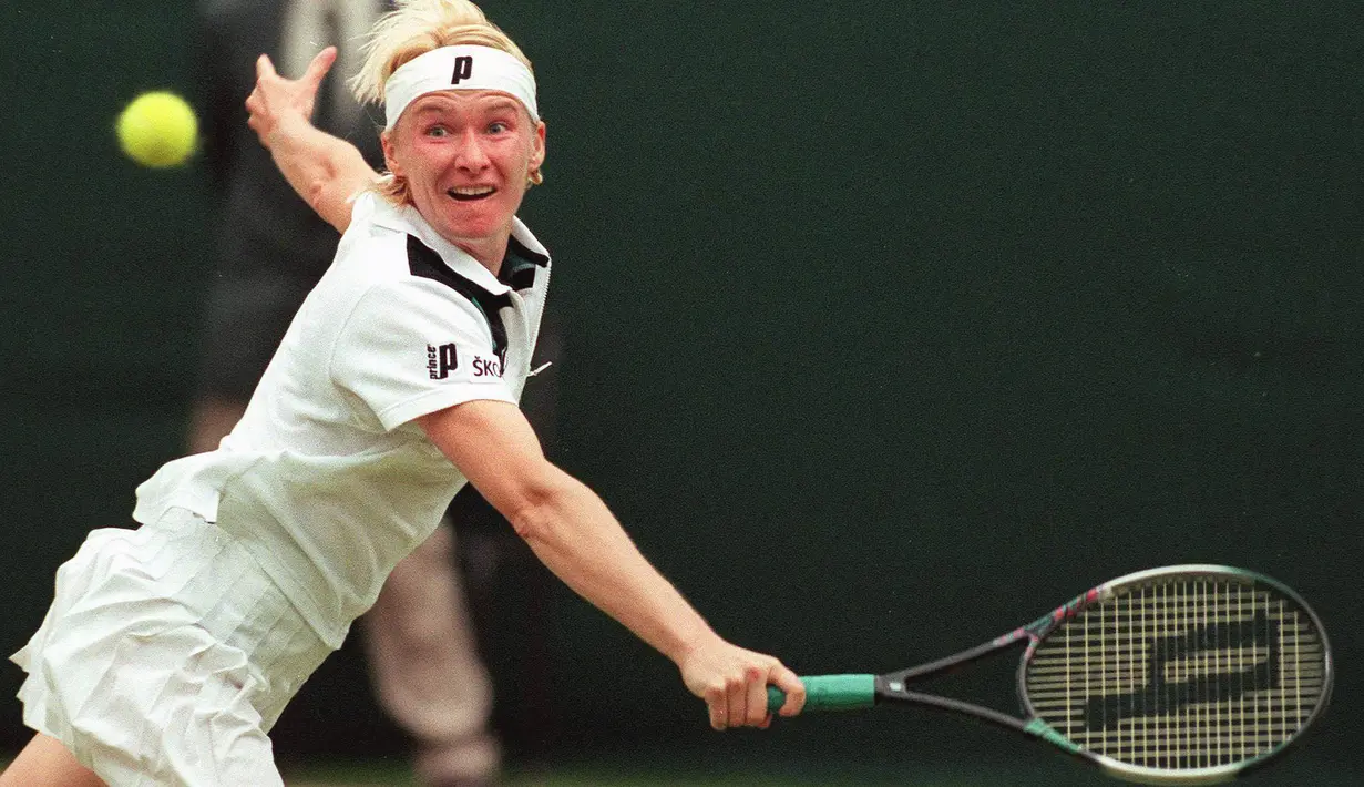 Jana Novotna lahir di Brno, Republik Ceska 2 Oktober 1968 dan meninggal pada 19 November 2017. (AFP/Pascal Pavani)