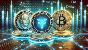 Ilustrasi&nbsp;Stablecoin. (Foto by AI)