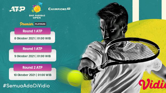 Jadwal dan Live Streaming ATP BNP Indian Wells Paribas Open di Vidio Pekan Ini