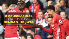 Video gelandang Manchester United, Jesse Lingard, olok Paul Pogba dengan sebut nilai 100 juta di media sosial Instagram.