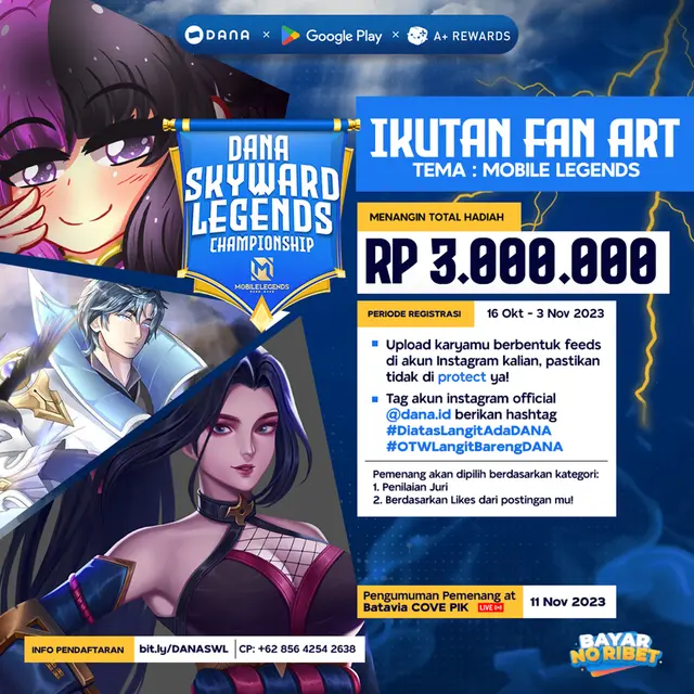 Ikutan Fan Art berhadiah total Rp3 juta.