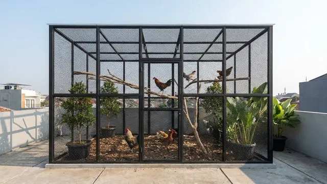 Kandang Ayam di Rooftop Rumah