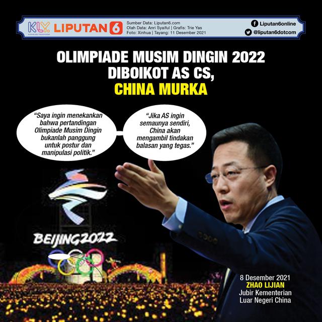 <span>Infografis Olimpiade Musim Dingin 2022 Diboikot AS Cs, China Murka. (Liputan6.com/Trieyasni)</span>