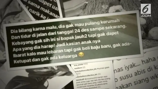 Seorang penumpang membagikan kisah haru seorang ojek online yang tak bisa membawa pohon Natal untuk anaknya. Alhasil karena malu sang ojek terpaksa tidur jalanan.