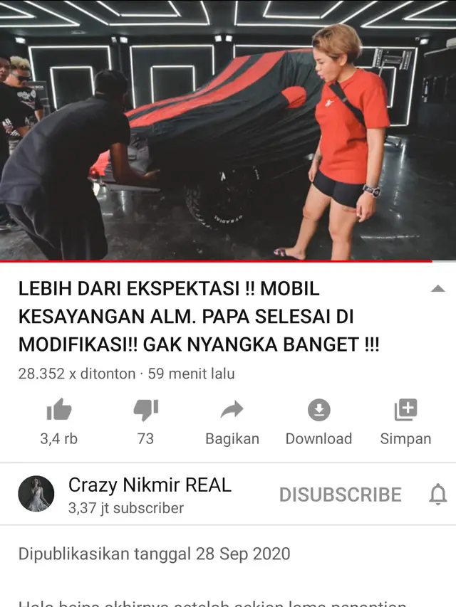 Unggahan Nikita Mirzani. (Foto: YouTube Crazy Nikmir Real)
