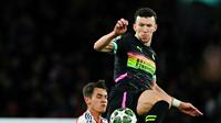 Pada menit ke-18, PSV Eindhoven berhasil mencetak gol penyeimbang lewat aksi Ivan Perisic. (Glyn KIRK/AFP)