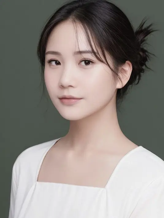 Nagita Slavina dengan rambut ikat belakang dan riasan makeup natural pun membuatnya tampil bak perempuan Korea. @raffinagita1717.