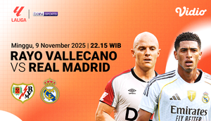 Saksikan Rayo Vallecano vs Real Madrid eksklusif di Vidio.