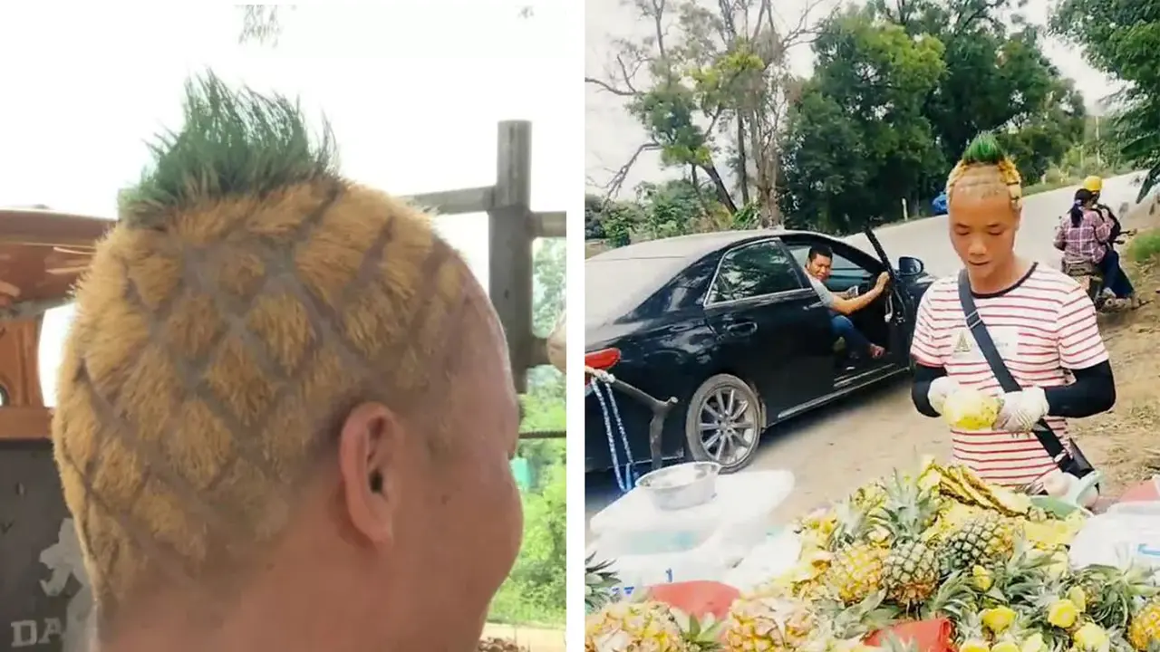 Potong Rambut Jadi Model Nanas, Penjual Ini Berhasil Tingkatkan Penjualan