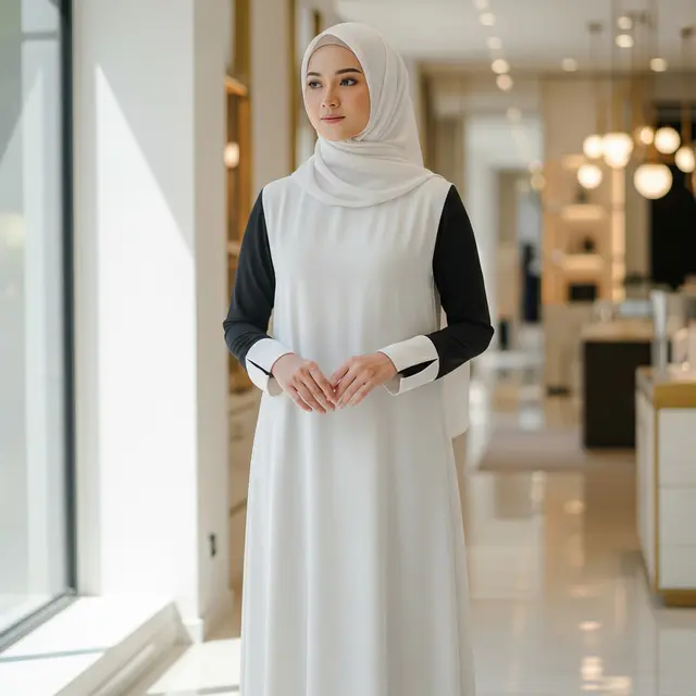 9 Model Gamis Abaya Syar'i Polos yang Mewah, Tampil Anggun dan Berkelas