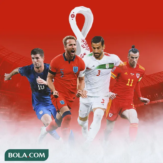 Piala Dunia - Ilustrasi Harry Kane, Christian Pulisic, Gareth Bale, Ehsan Hajsafi