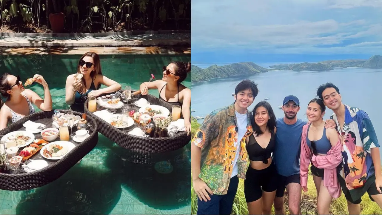 Artis liburan bersama teman