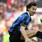 Aksi Zlatan Ibrahimovic saat bergabung bersama Inter Milan 2006-2009 dan mencetak 57 gol dari 88 kali penampilan. (AFP/Paco Serinelli)