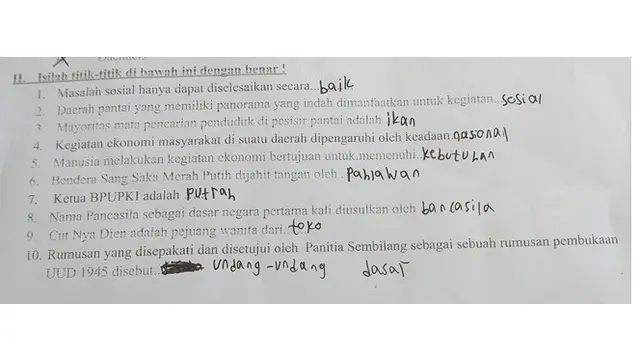 6 Jawaban Polos Murid SD ketika Mengerjakan Soal PKN Ini Bikin Elus Dada