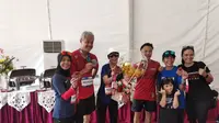 Gubernur Jawa Tengah Ganjar Pramono turut ambil bagian dalam Borobudur Marathon 2019, Minggu (17/11/2019). (foto: Liputan6.com/Thomas)