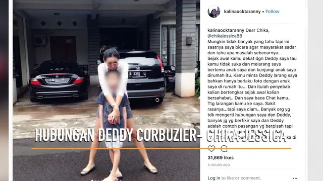 Deddy Corbuzier dan Kalina Octarany unggah pernyataan tentang  hubungan mereka dengan Chika Jessica.