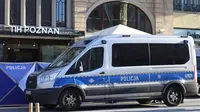 Polisi di lokasi penembakan di Poznan, Polandia. (AP)