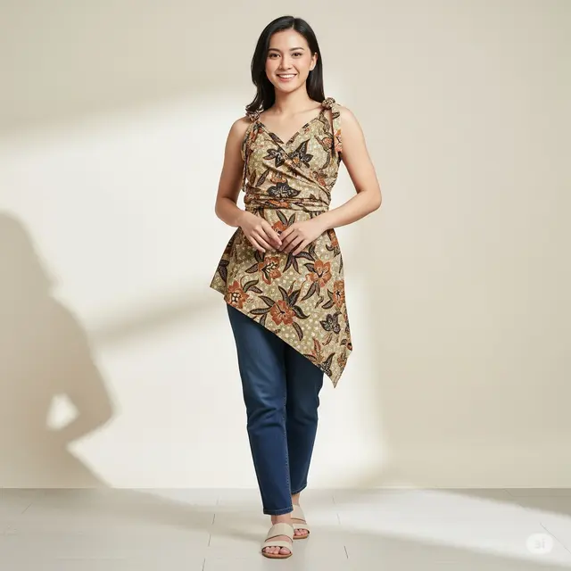 Model Batik Wanita Asymmetric. Foto: Gemini