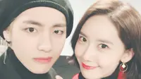 V BTS dan YoonA SNSD (Twitter/ BTS_twt - https://twitter.com/BTS_twt/status/940152036082860034/photo/1)