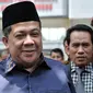 Wakil Ketua DPR RI Fahri Hamzah usai memenuhi panggilan di Mapolda Metro Jaya, Jakarta, Senin (19/3). Fahri menyatakan Sohibul Iman melakukan penyerangan di depan umum dengan menyebut dirinya pembohong dan pembangkang. (Merdeka.com/Iqbal S. Nugroho)