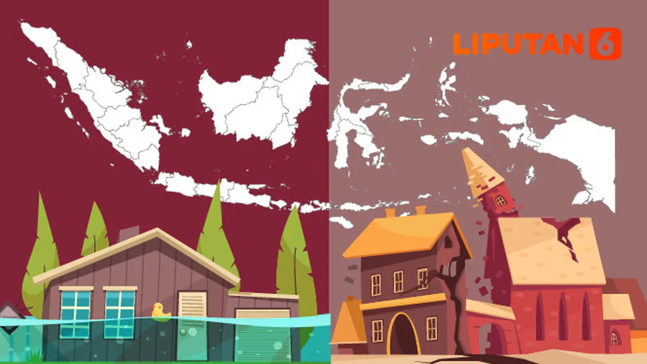 Ilustrasi bencana alam di Indonesia (Liputan6.com / Abdillah)