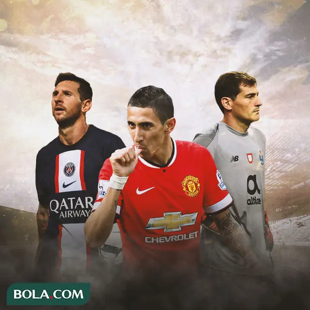 Ilustrasi - Lionel Messi, Angel Di Maria, Iker Casillas