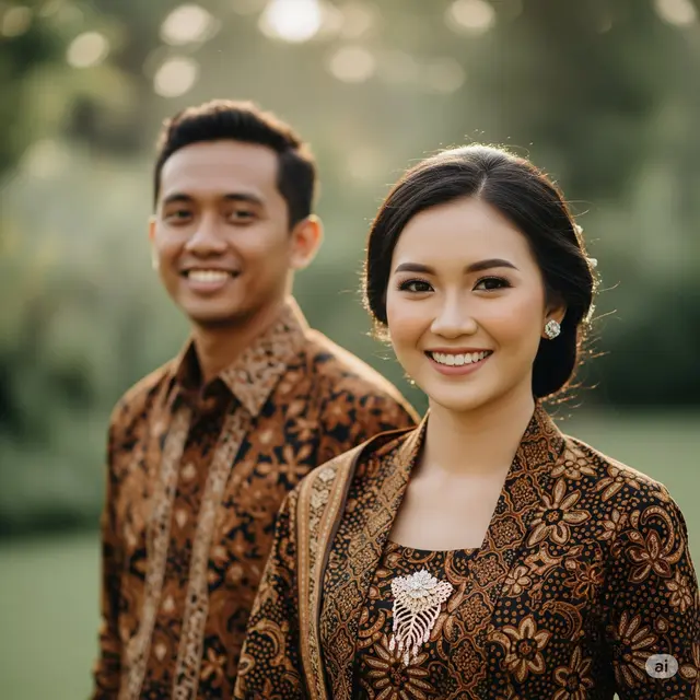 Model Batik Couple Wanita untuk Acara Pernikahan. Foto: Gemini