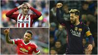 Kabar transfer terkini, Selasa (15/11/2016), diwarnai niat City mendatangkan Lionel Messi dan kabar MU yang mengincar 3 bintang Atletico. (AFP-EPA)