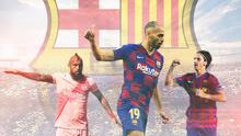 Barcelona FC - Martin Braithwaite, Zlatan Ibrahimovic, Arturo Vidal (Bola.com/Adreanus Titus)