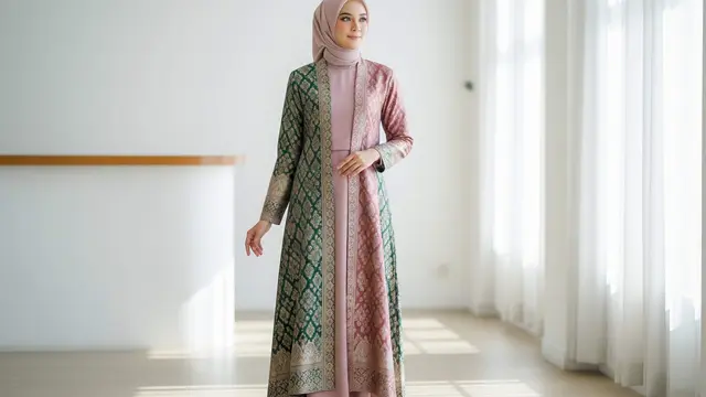 Model Gamis Brokat Klasik dengan Potongan Modern Minimalis