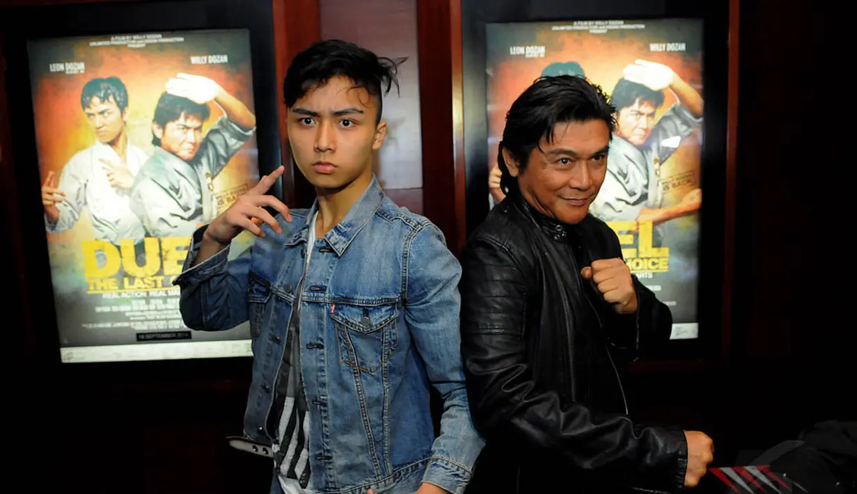 Film Duel The Last Choice menampilkan kolaborasi akting laga Leon Dozan dan Willy Dozan, Jakarta, (15/9/14). (Liputan6.com/Faisal R Syam)