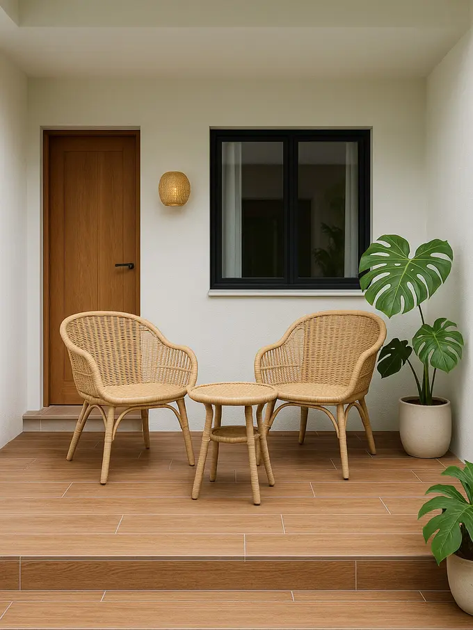 Inspirasi teras samping rumah sederhana (Image by ChatGPT)