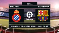 Jadwal La Liga 2018-2019 pekan ke-15, Espanyol vs Barcelona. (Bola.com/Dody Iryawan)