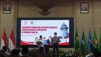 Wakil Presiden Ma'ruf Amin di Kantor Gubernur Banten, Serang, Banten, Senin (14/11/2022). (Liputan6.com/Nanda Perdana Putra)