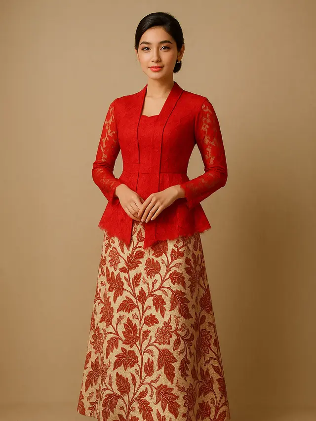 Dress Kebaya Rok Batik A-Line Tema Hari Kemerdekaan