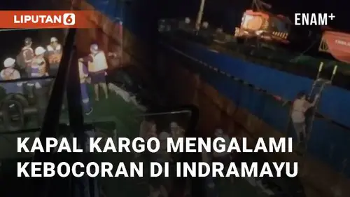 VIDEO: Detik-detik Kapal Kargo KM. Maju 88 Mengalami Kebocoran di Perairan Indramayu